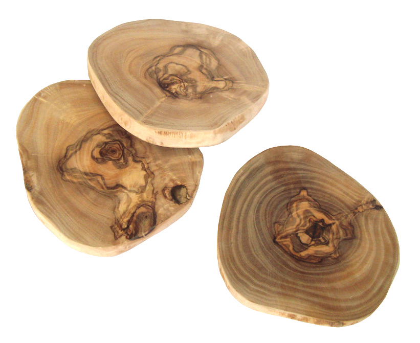 Olive Wood Rustic Coasters