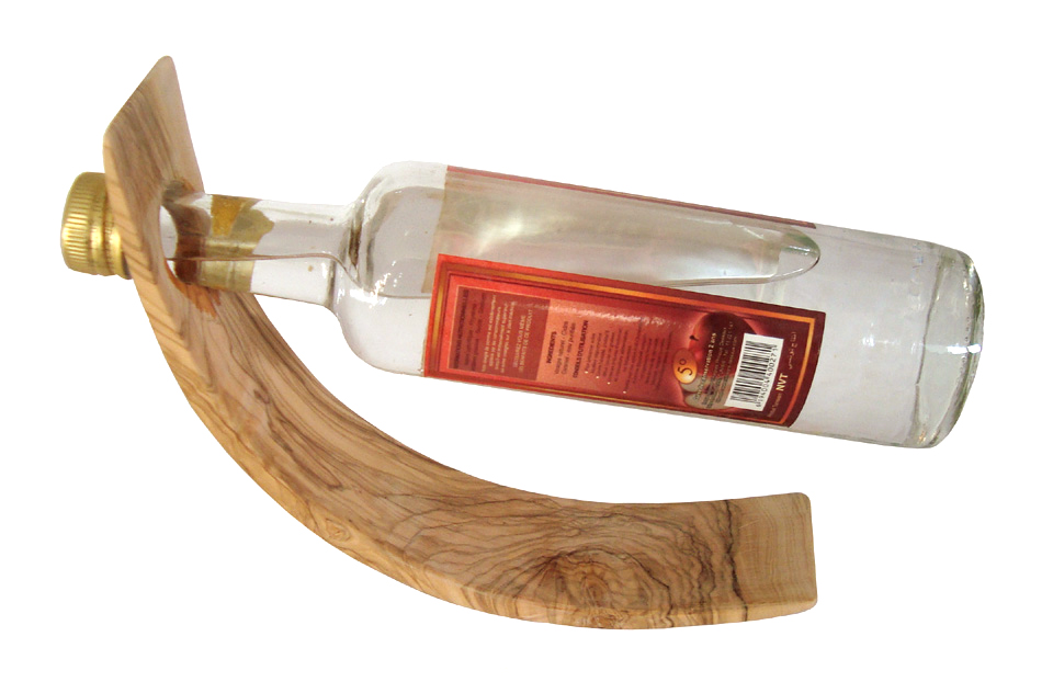 Olive Wood Bottle Holder Mo1