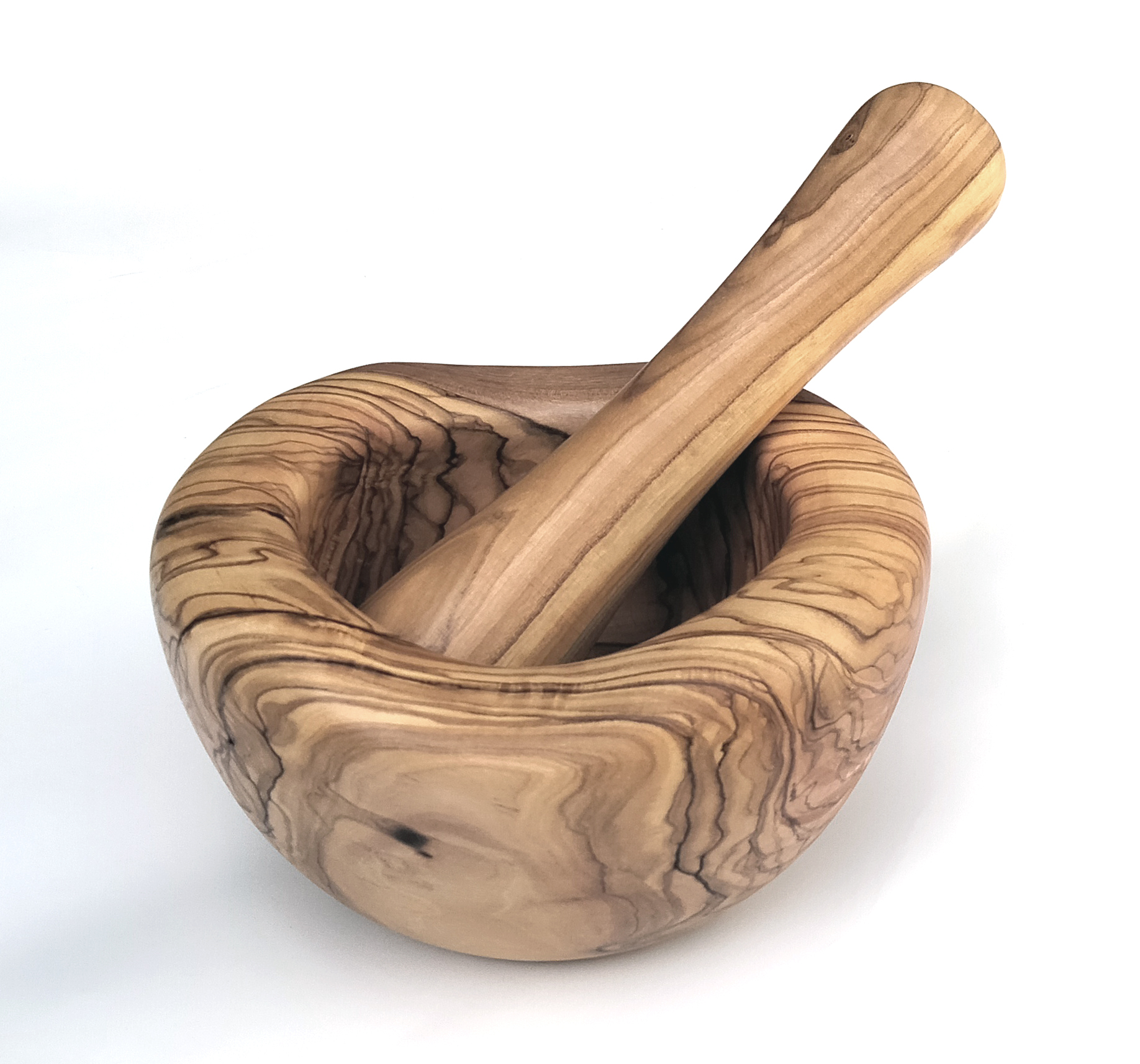 Olive Wood Rustic Mortar 10-12-14cm