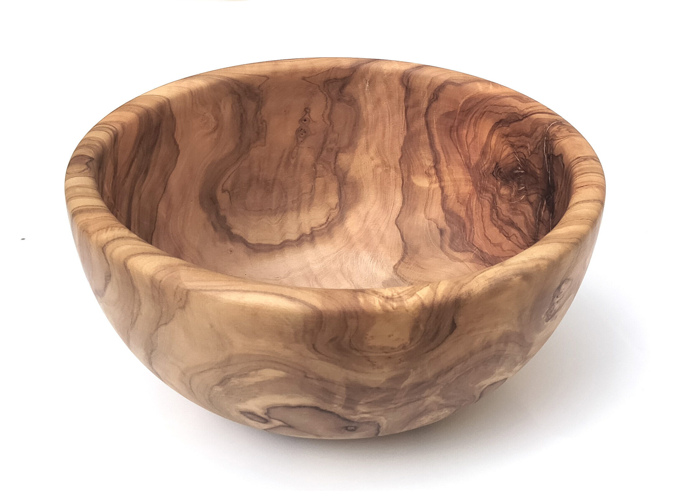 Olive Wood Round Salad Bowl F1